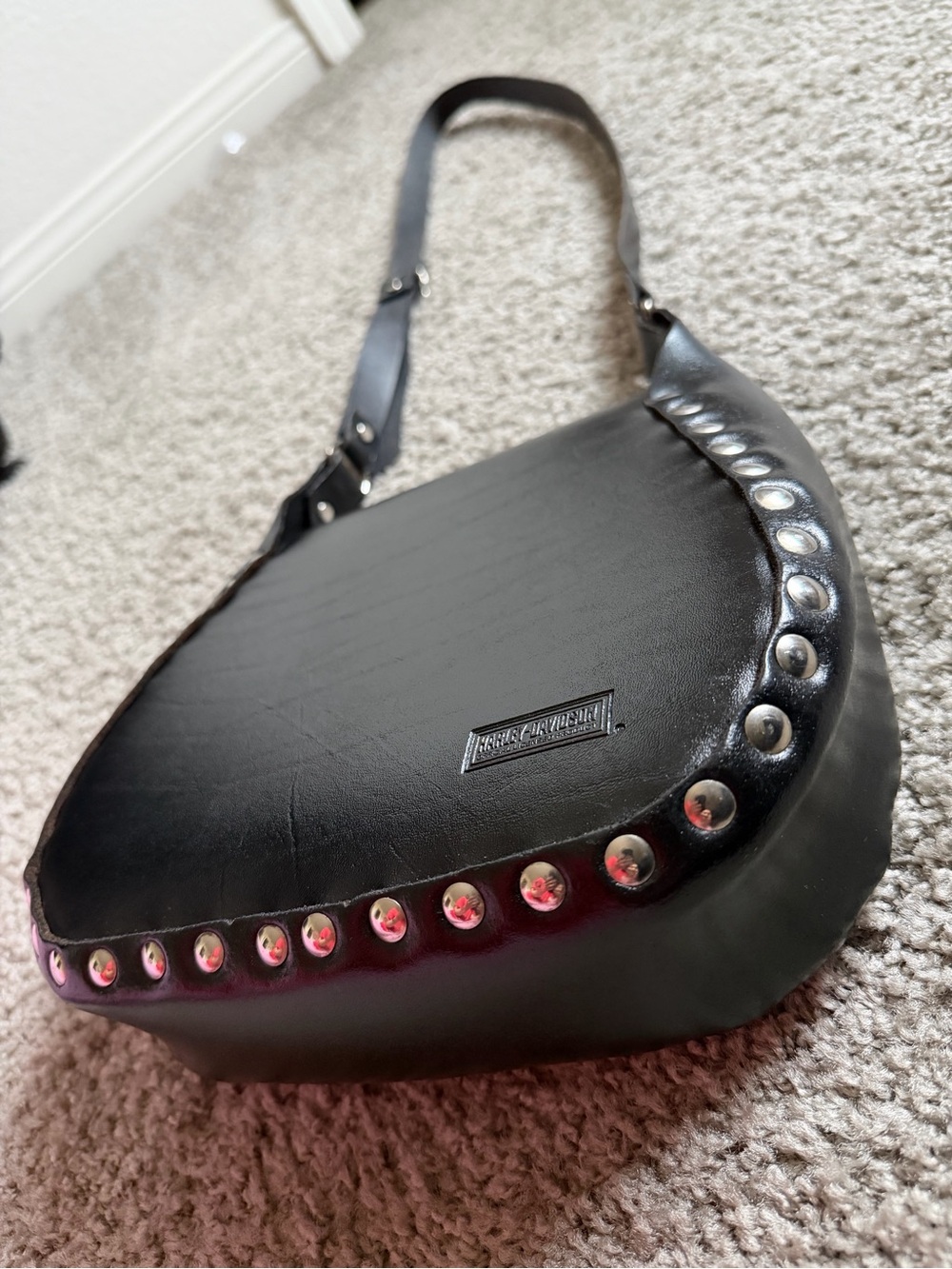 Harley-Davidson Black Leather Studded Bag - Picture 9 of 9
